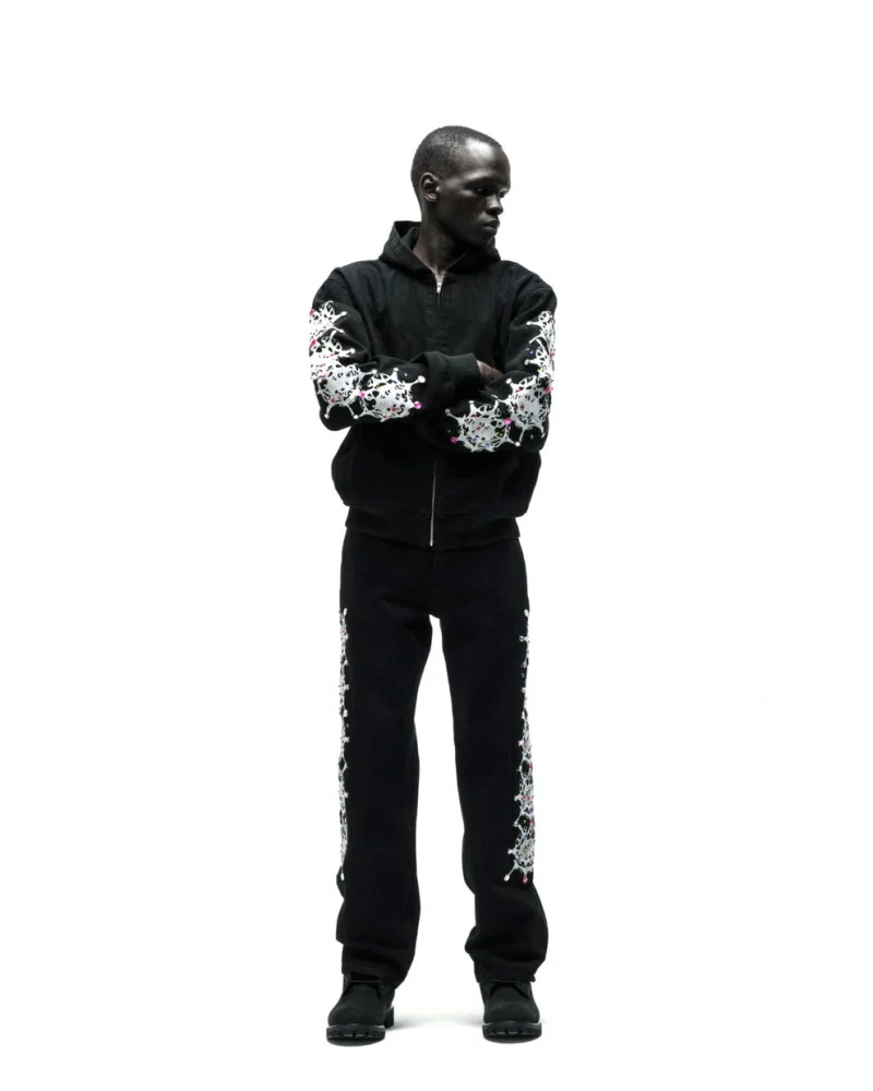 Sp5der Webstone Denim Black Jacket 8