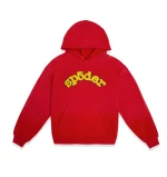 Sp5der Yellow Og Logo Red Hoodie