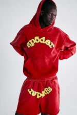 Sp5der Yellow Og Logo Red Hoodie 2