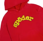 Sp5der Yellow Og Logo Red Hoodie 3