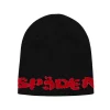 Spider Black Fuzzy Logo Mohair Beanie