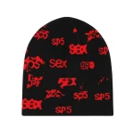 Spider Black Red Sex Skully Beanie