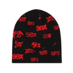 Spider Black Red Sex Skully Beanie 5
