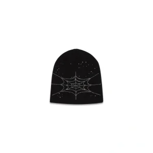Spider Black Rhinestone Silk Skully
