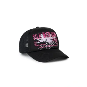 Spider Black Silk Web Bank Trucker Hat