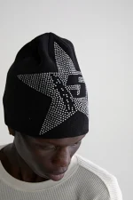 Spider Black Star Rhinestone Skully Beanie 2