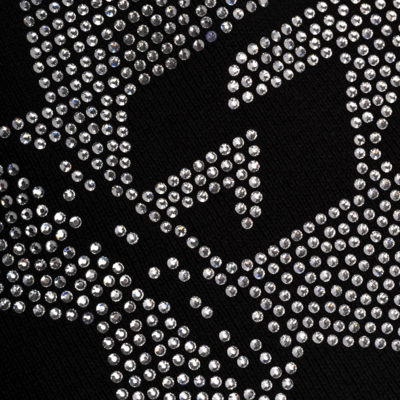 Spider Black Star Rhinestone Skully Beanie 5