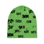 Spider Green Sex Skully Beanie