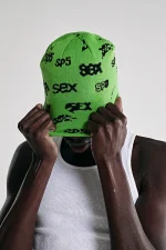 Spider Green Sex Skully Beanie 3