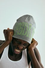 Spider Grey 555 Skully Beanie 2