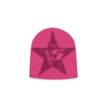 Spider Pink Star Rhinestone Skully Beanie