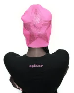 Spider Pink Star Rhinestone Skully Beanie 2