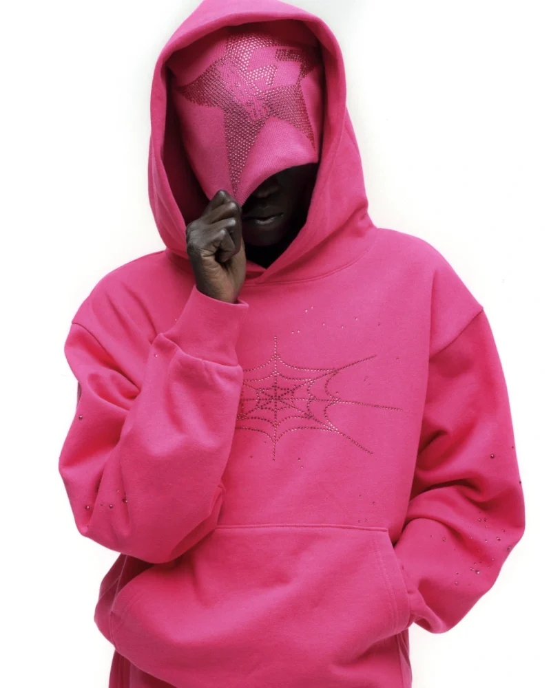 Spider Pink Star Rhinestone Skully Beanie 3