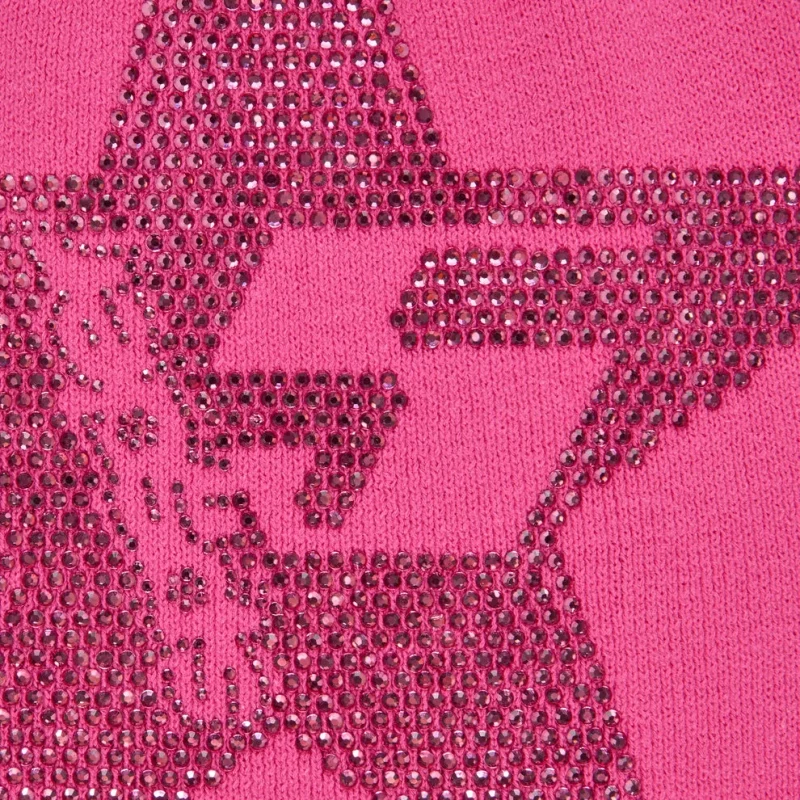 Spider Pink Star Rhinestone Skully Beanie 4