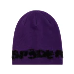 Spider Purple Fuzzy Logo Mohair Beanie