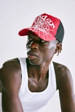 Spider Red Denim Og Web V2 Trucker Hat 1