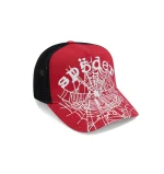 Spider Red Denim Og Web V2 Trucker Hat