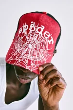 Spider Red Denim Og Web V2 Trucker Hat 3