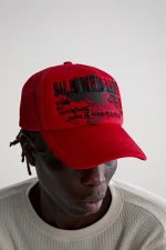 Spider Red Silk Web Bank Trucker Hat 3