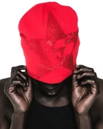 Spider Red Star Rhinestone Skully 1