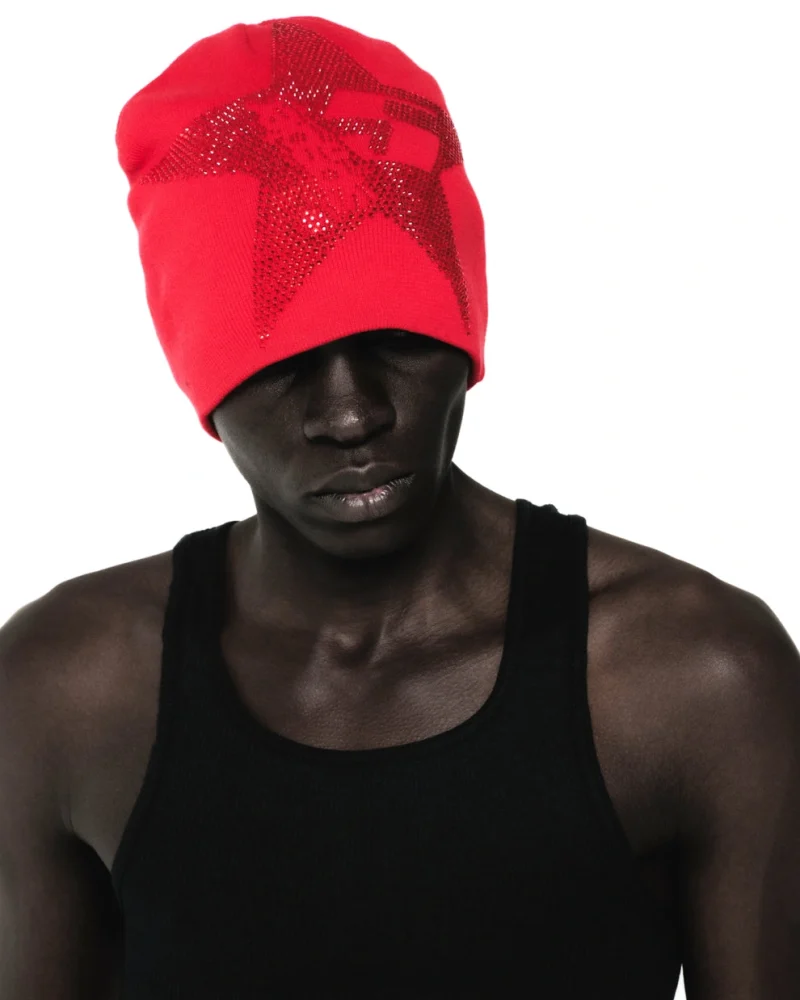 Spider Red Star Rhinestone Skully 2