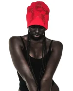 Spider Red Star Rhinestone Skully 3