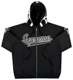 supreme x vanson leathers sp5der web zip up hooded sweatshirt black